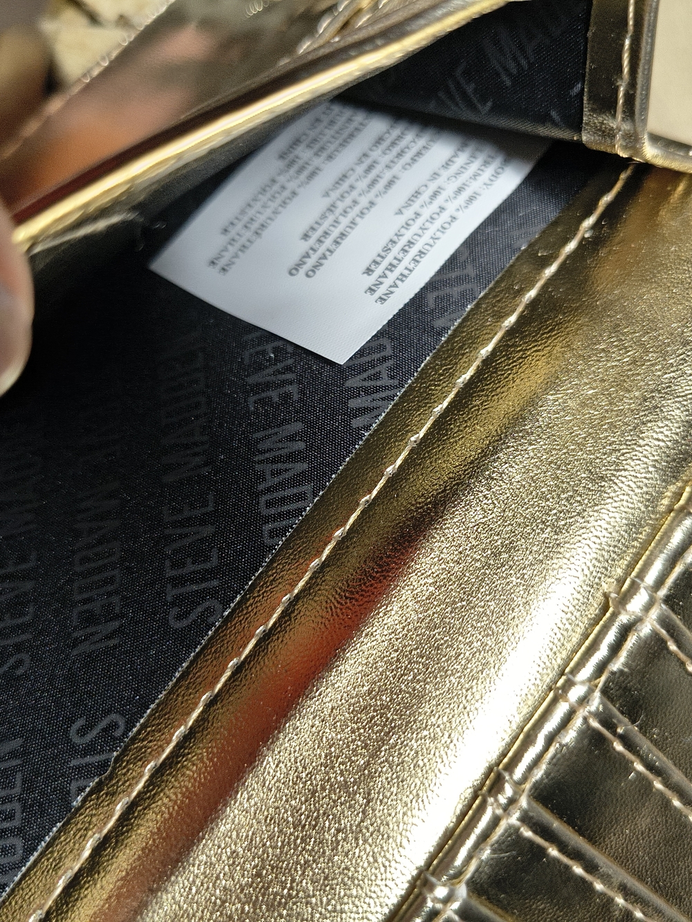 Steve Madden Black Daisy Continental Wallet with Gold Interior Trifold - Picture 6 of 6